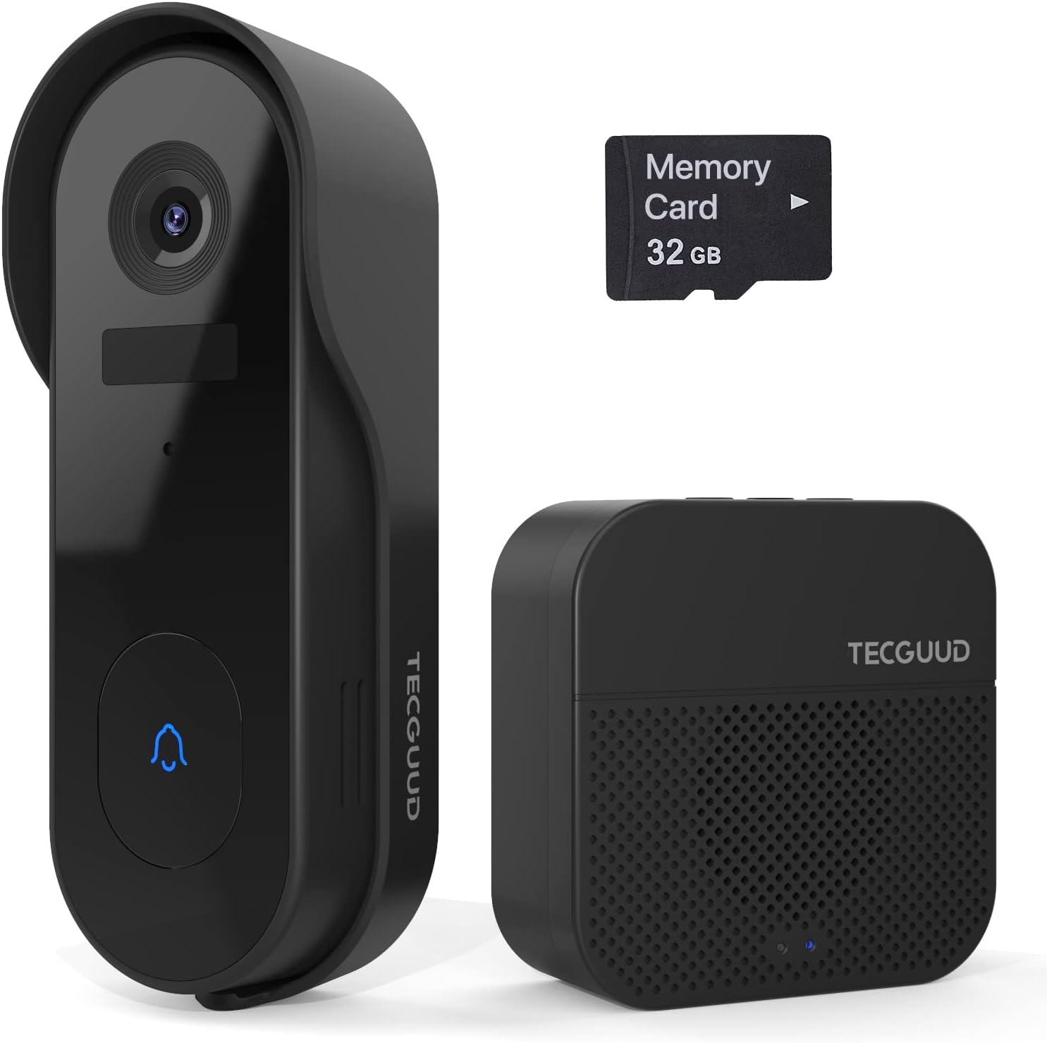 Doorbell Camera Wireless,Battery Powered WiFi Video Doorbell Camera with Chime,Anti-Theft Device,AI Human Detection,2-Way Audio,2.4GHz WiFi,SDcard/Cloud Storage,1080P Night Vision,IP65 Pack of 2