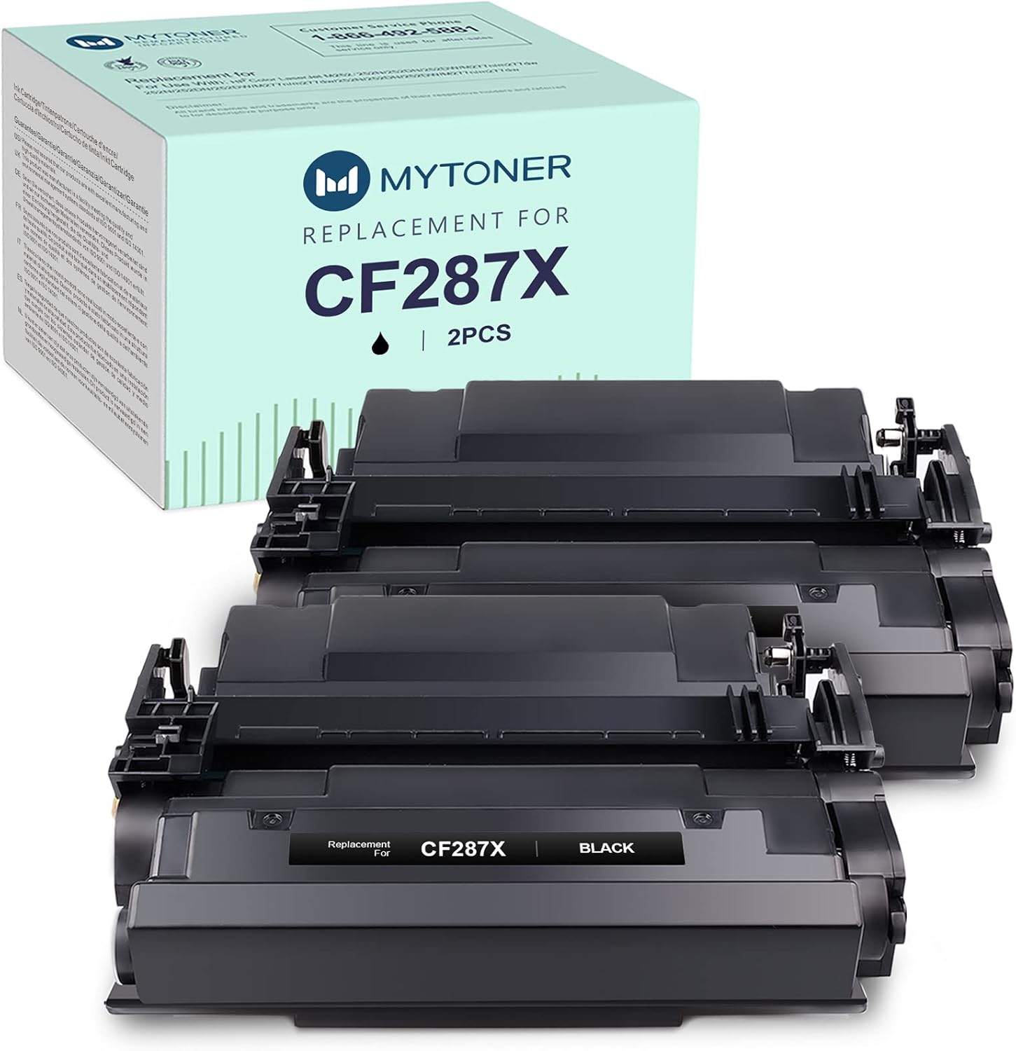 MYTONER Compatible Toner Cartridge Replacement for HP 87X CF287X 87A CF287A High Yield Toner for Pro M527 M506 M501 Printer(Black, 2-Pack) Pack of 2