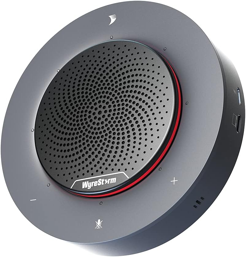 Conference Speaker, 4X Noise-canceling Mic, Enhanced 360° Voice Pickup, 4K@60Hz Video Resolution, AGC Voice Balance, Full-Duplex, with USB-C Docking Function Supply Power to PC