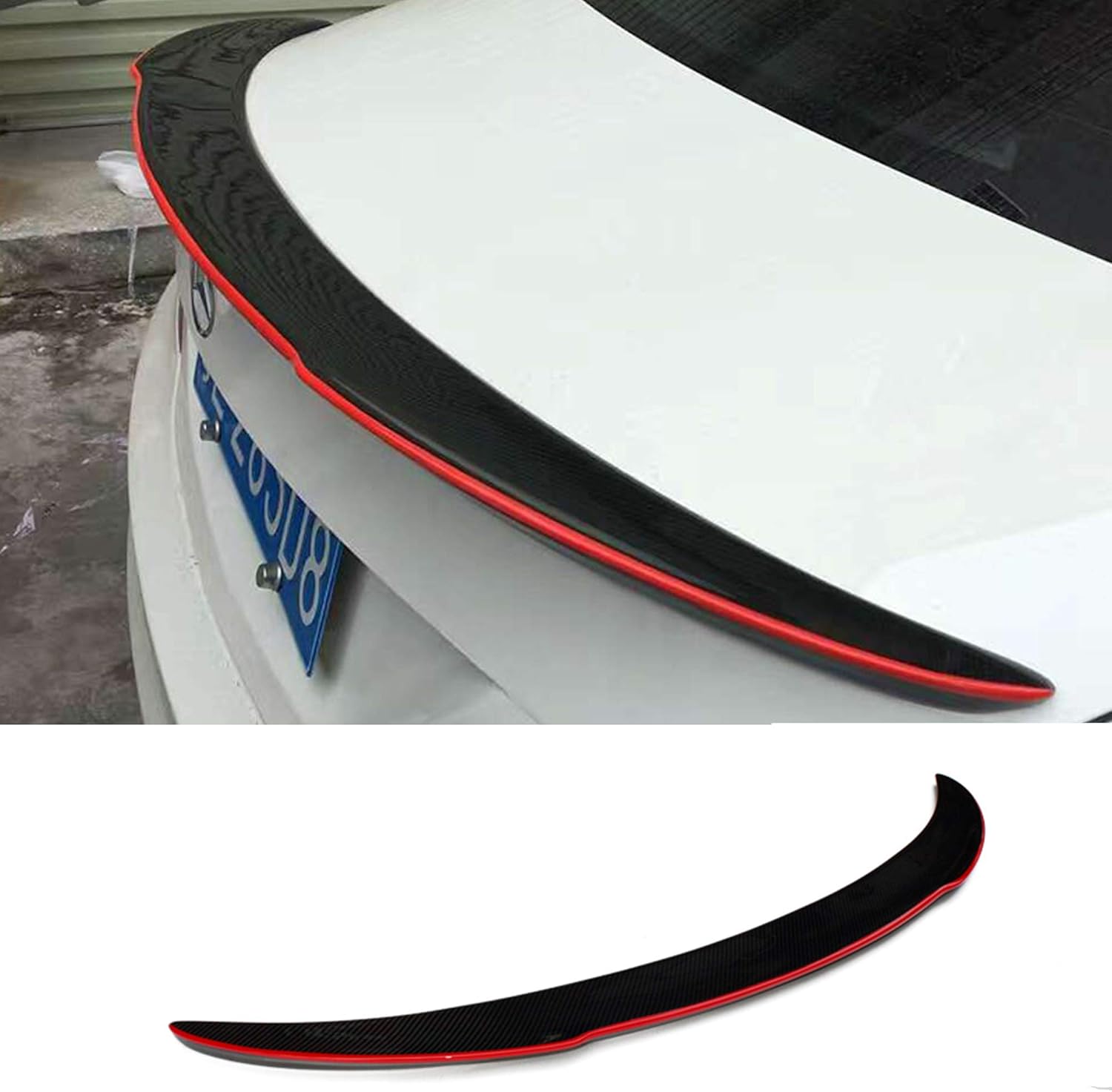 Mosion Auto FD Style Red Line Carbon Fiber Rear Spoiler for Mercedes-Benz CLA45 AMG W117 C117 CLA 250 180 260