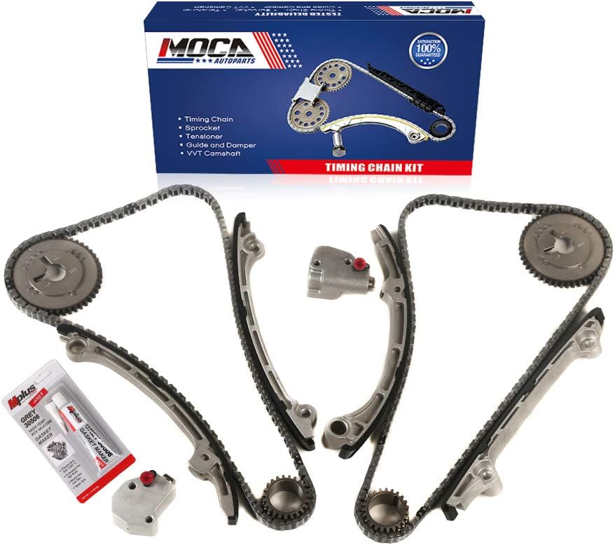 MOCA Engine Timing Chain Kit w/Sprocket for 2006-2008 Infiniti Fx45 & 2006-2010 Infiniti M45 & 2002-2006 Infiniti Q45 4.5L 4494Cc V8 Dohc, (32 Valve), Eng Code