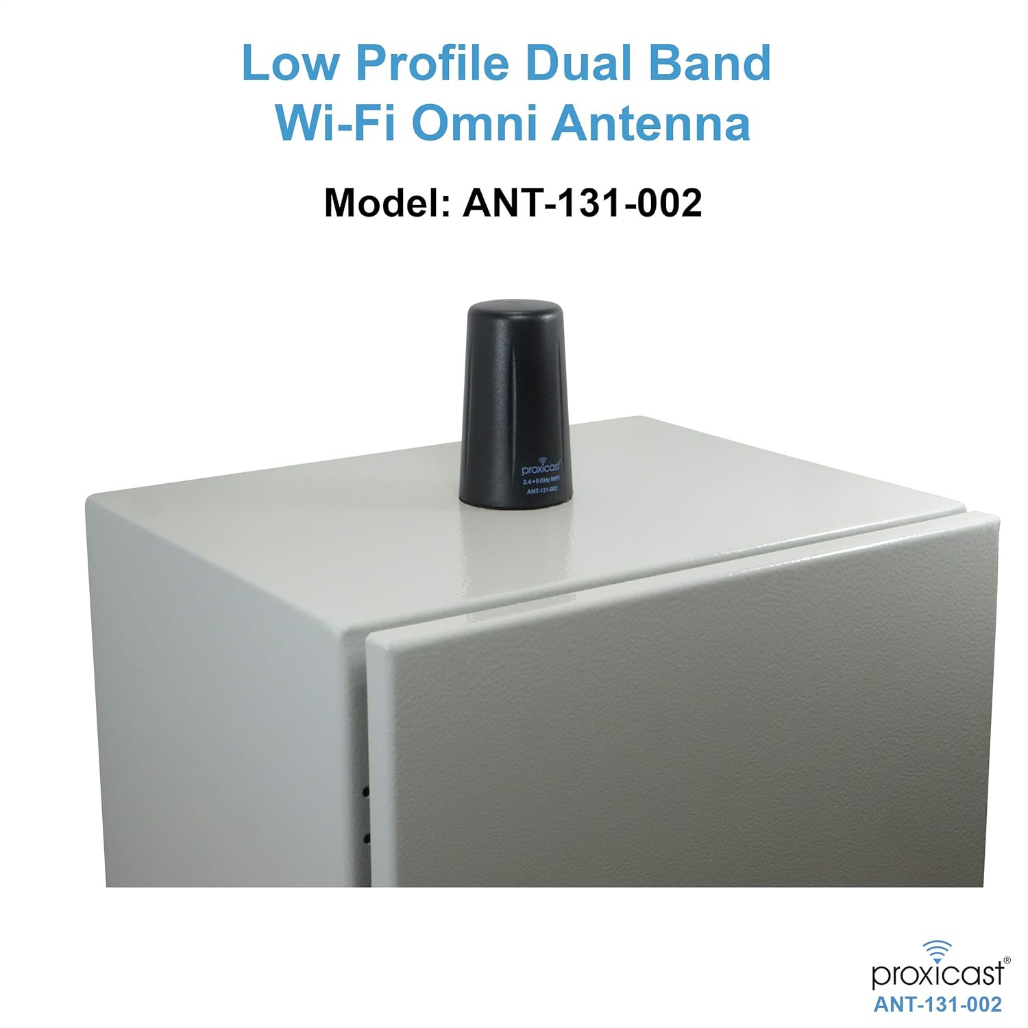 Vandal Resistant Low Profile Dual Band 2.4/5.8 GHz Wi-Fi 802.11 b/g/n/ac/ax Omni-Directional Antenna - 3-5 dBi Gain - Fixed Mount - 10 ft Coax Lead w/RP-SMA Pack of 2