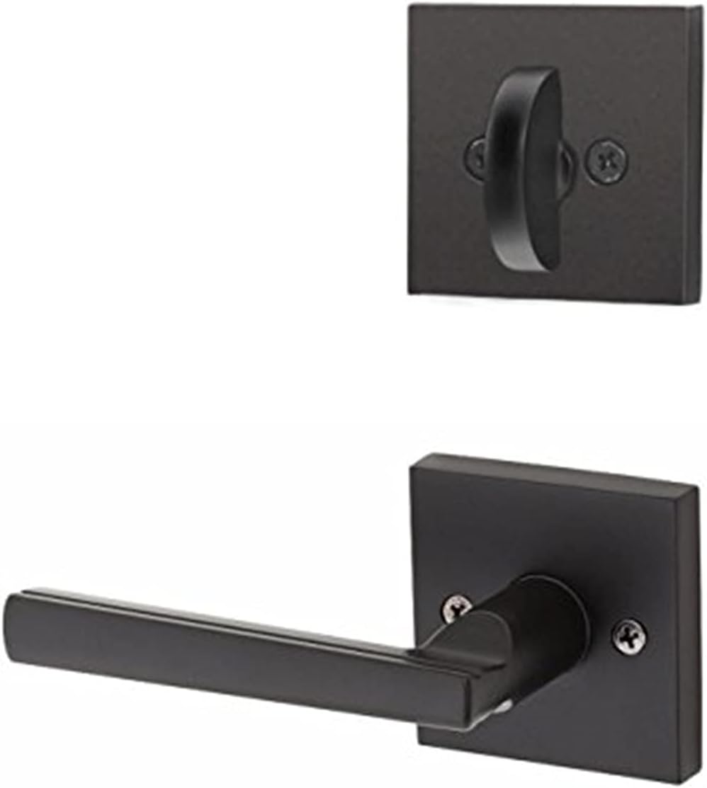 Kwikset 968MRLSQT-514 Montreal Square Interior Dummy Handleset Trim Iron Black Finish Pack of 2