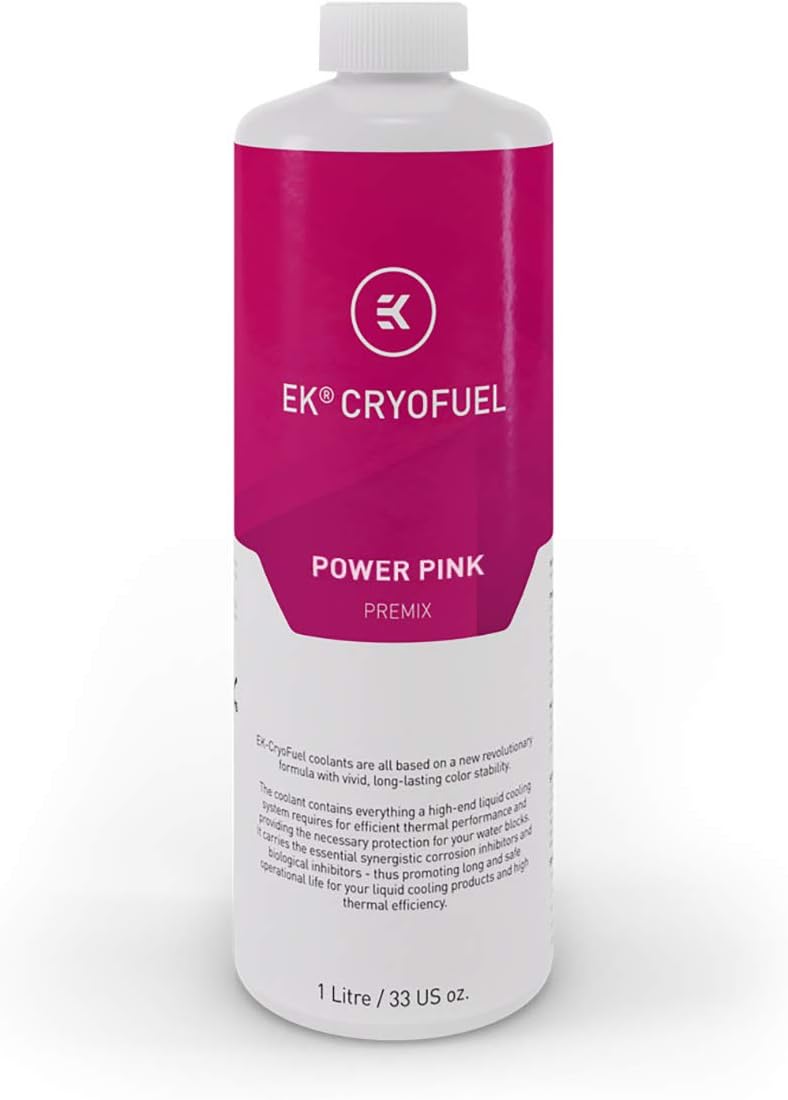 EKWB EK-CryoFuel Premix PC Coolant, 1000mL, Power Pink, 2-Pack Pack of 2