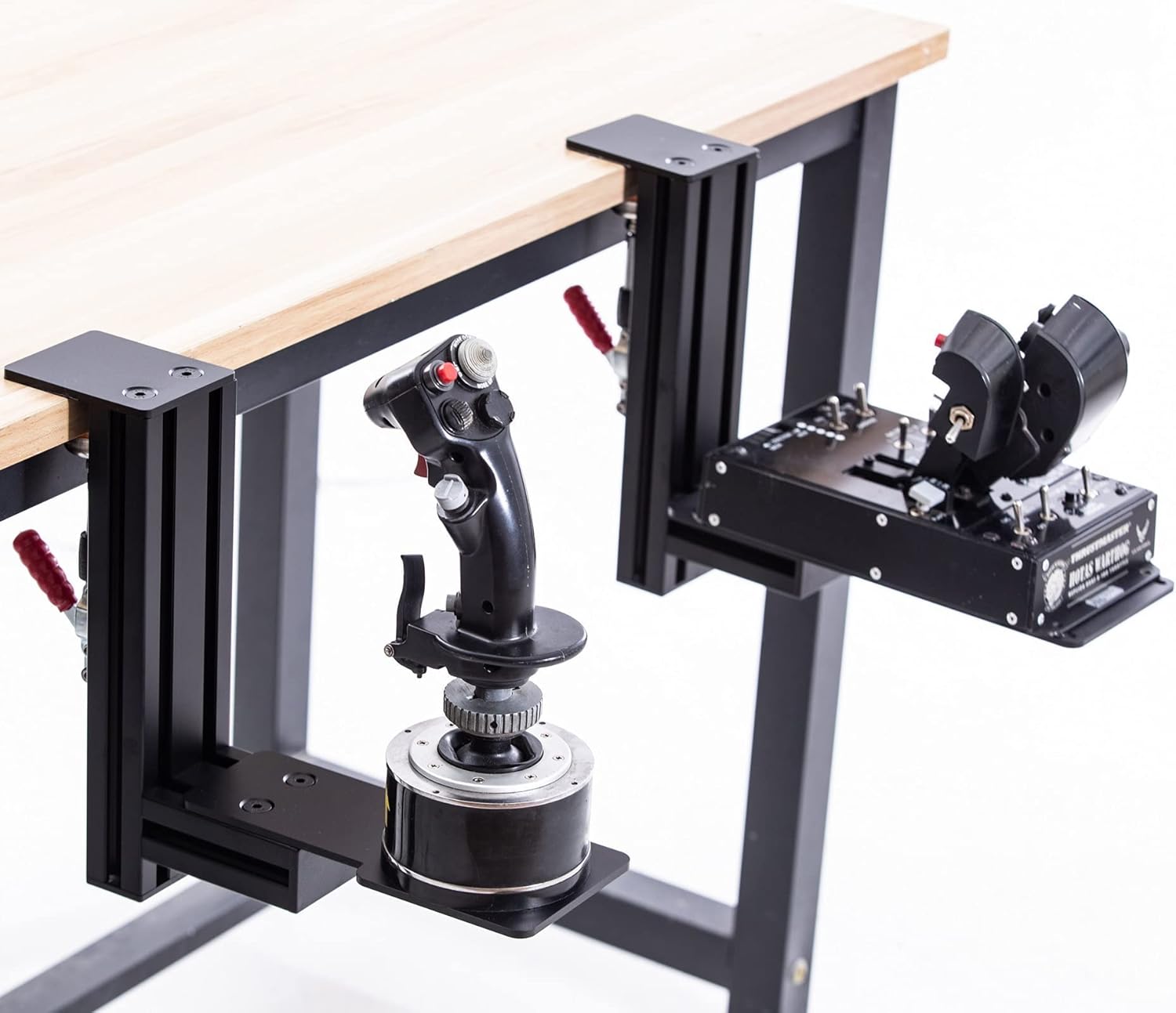 MEZA MOUNT-Set of 2 Desk Mounts Compatible with Thrustmaster HOTAS Warthog Joystick and Throttle with All Installation Bolts ＆ Install Manual