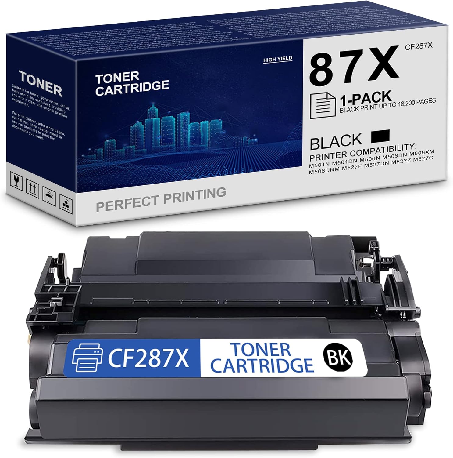 UOTYEINK Compatible 87X High Yield Toner Cartridge Replacement for HP 87X CF287X M501n M501dn M506n M506dn M506xm M506dnm M527f M527dn M527z M527c Printer (1-Pack,Black)