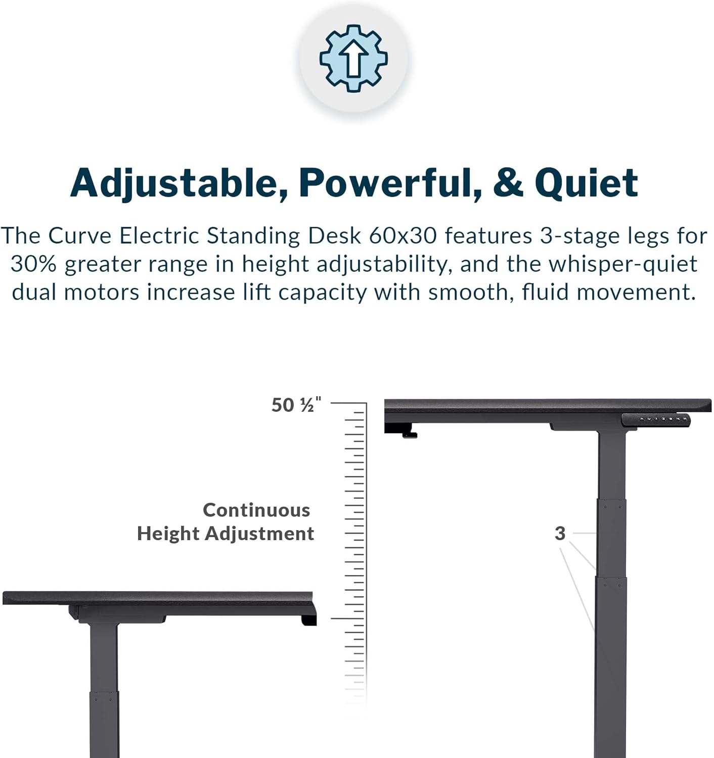 Vari Curve Electric Standing Desk 60