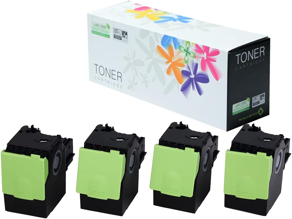 EF Products Compatible 70C1HK0 70C1HC0 70C1HM0 70C1HY0 Replacement for Lexmark CS310 CS310n CS310dn CS410n CS410dn CS410dtn CS510de CS510dte Toner Cartridge (CS310: 4PK)
