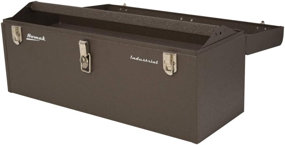 Homak 20-Inch Industrial Steel Toolbox, Brown Wrinkle Powder Coat, BW00200200