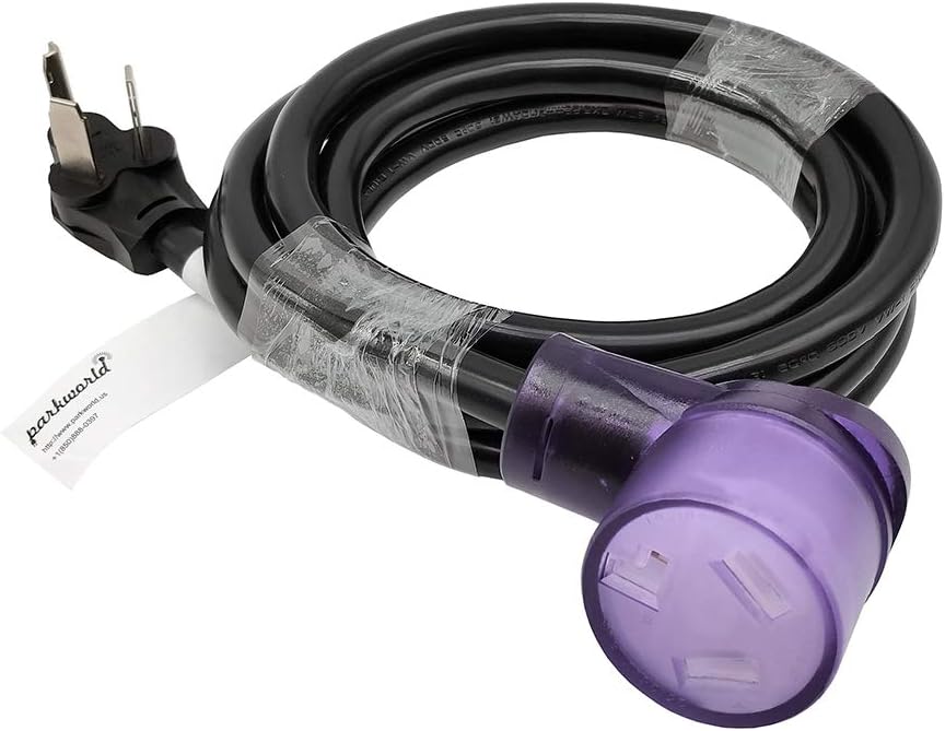 Parkworld Dryer 3 Prong Extension Cord UL Listed, NEMA 10-30 Extension Cord, EV 10-30P to 10-30R with Lighted, 30A, 250V, 7500W UL Listed Pack of 2