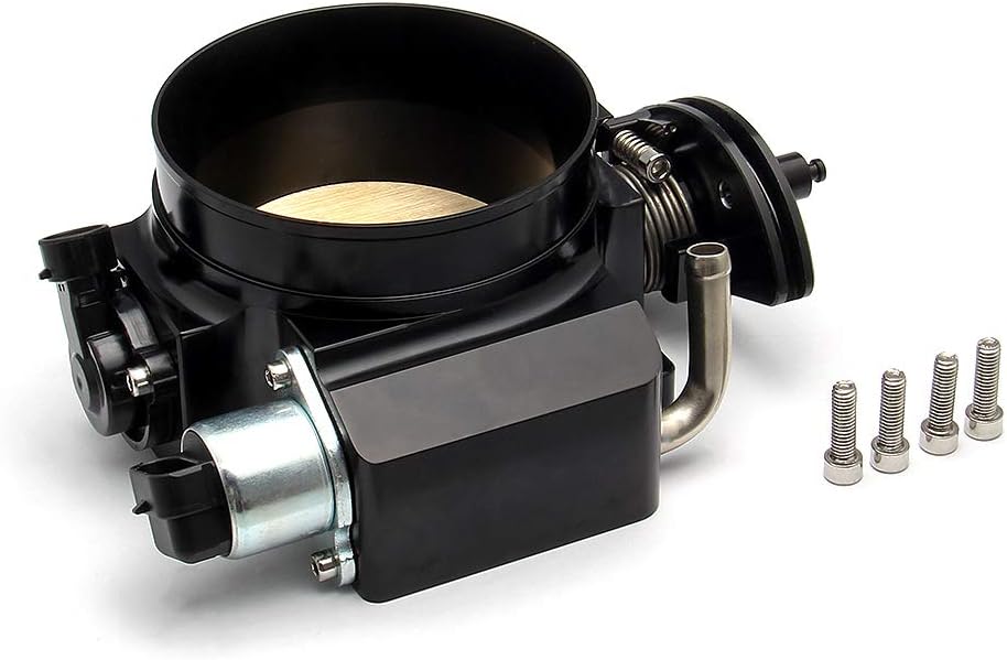 92mm Aluminum Throttle body with Throttle Position Sensors TPS IAC Compatible with LSX LS LS1 LS2 LS7 Black