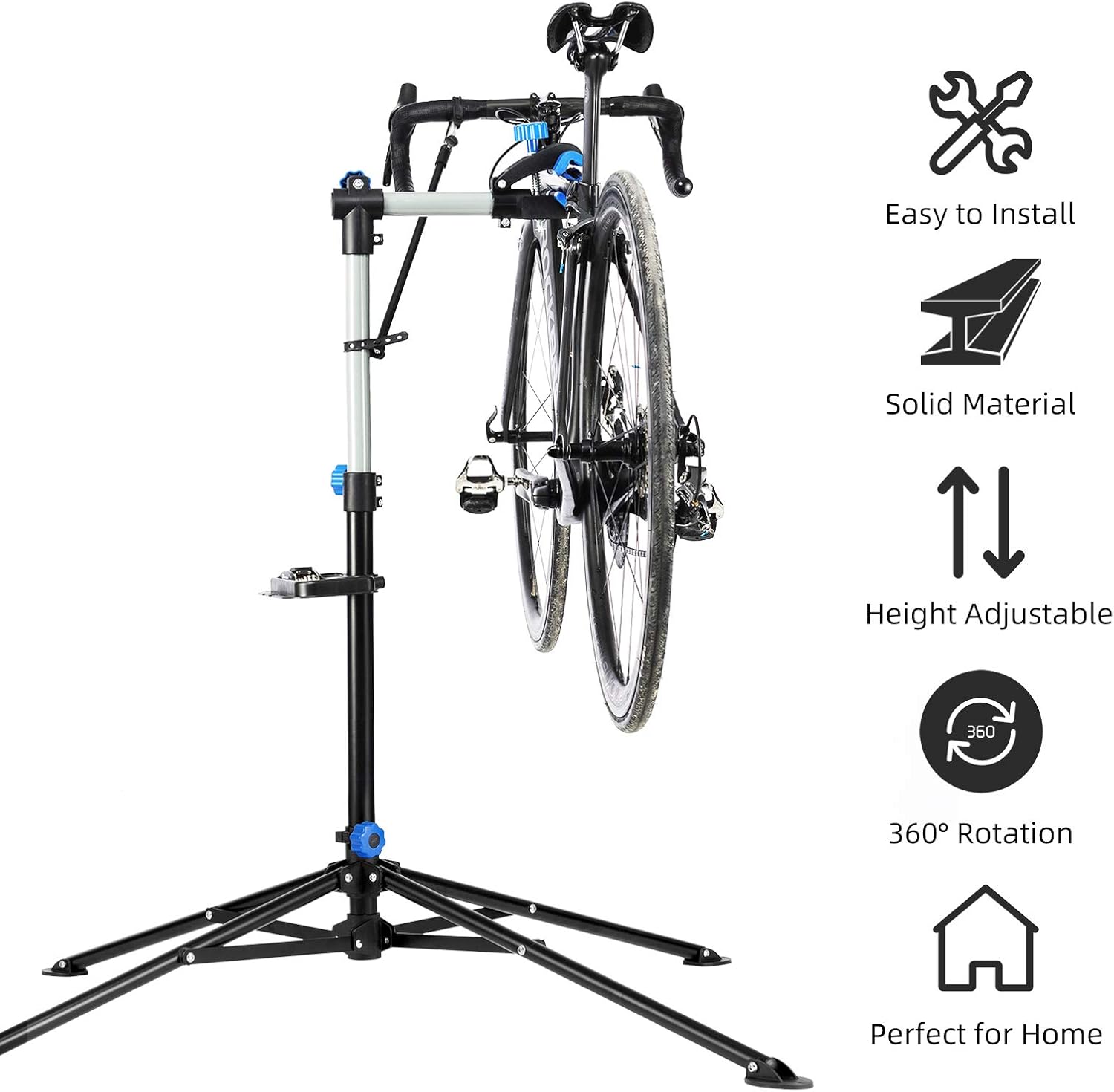 ROCK BROS Bike Repair Stand Bicycle Maintenance Rack Bike Stand for Maintenance Height Adjustable Foldable Bike Repair Mechanic Stand with Tool Tray for Mountain Road Bikes Pack of 2