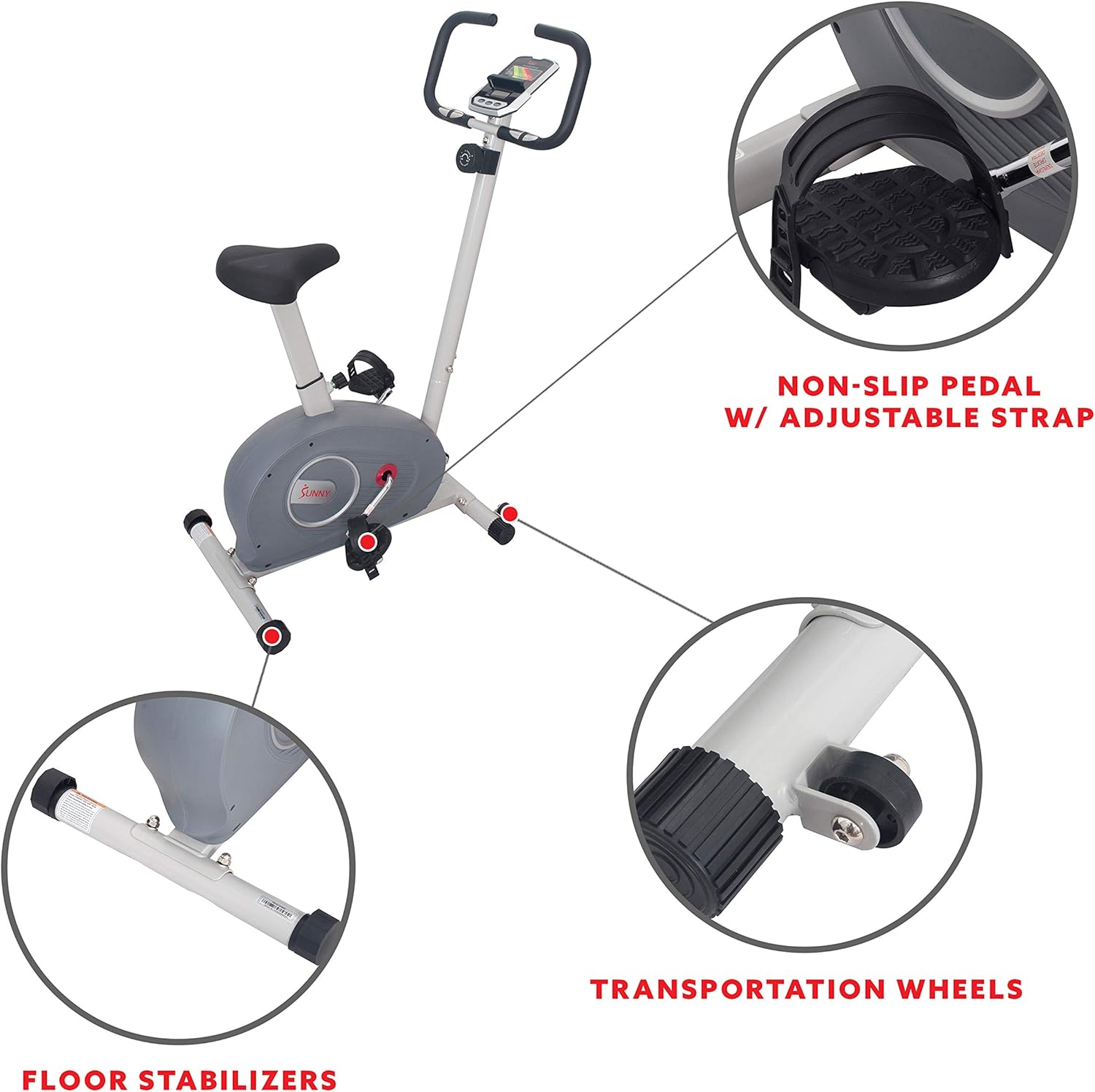 Sunny Health & Fitness Magnetic Resistance Upright Bike - SF-B2906