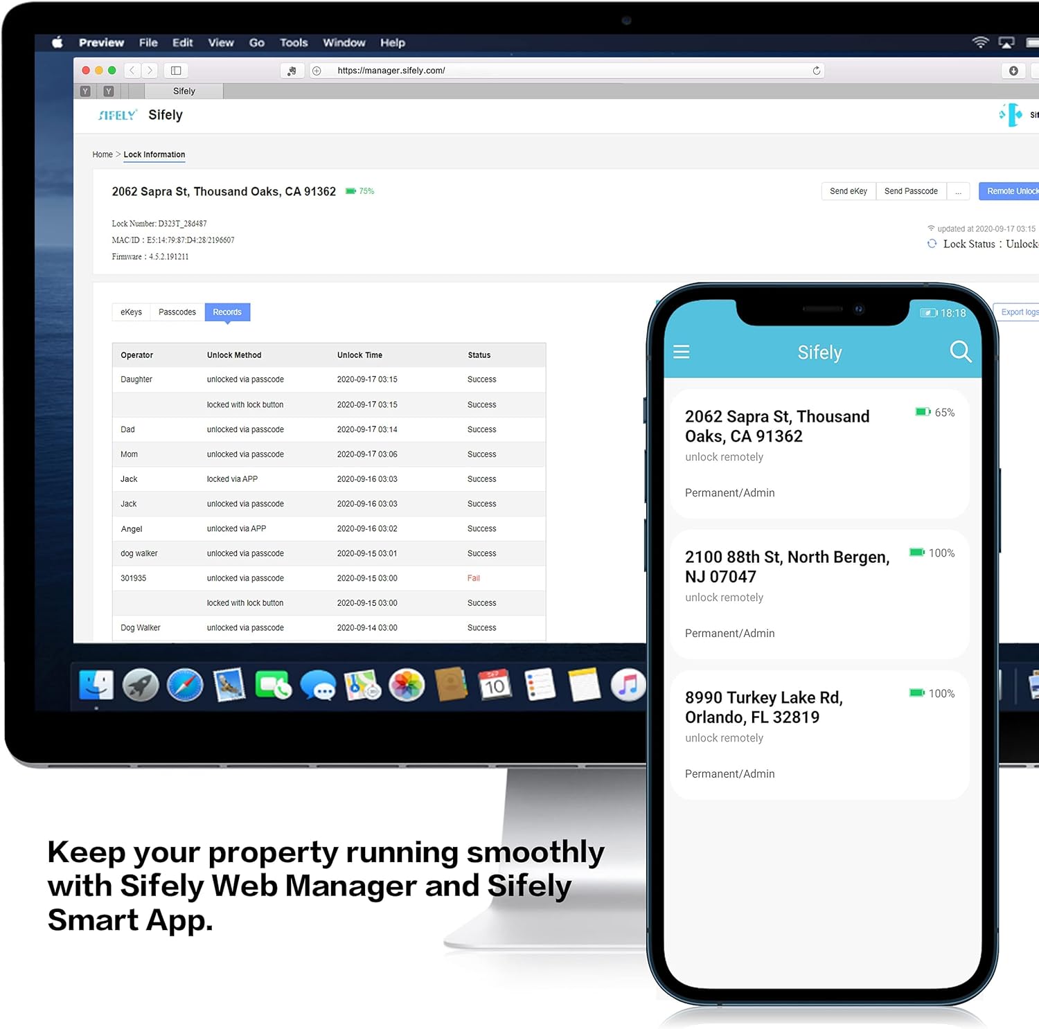 Sifely S Model Smart Lock, Gateway and Fobs Bundle