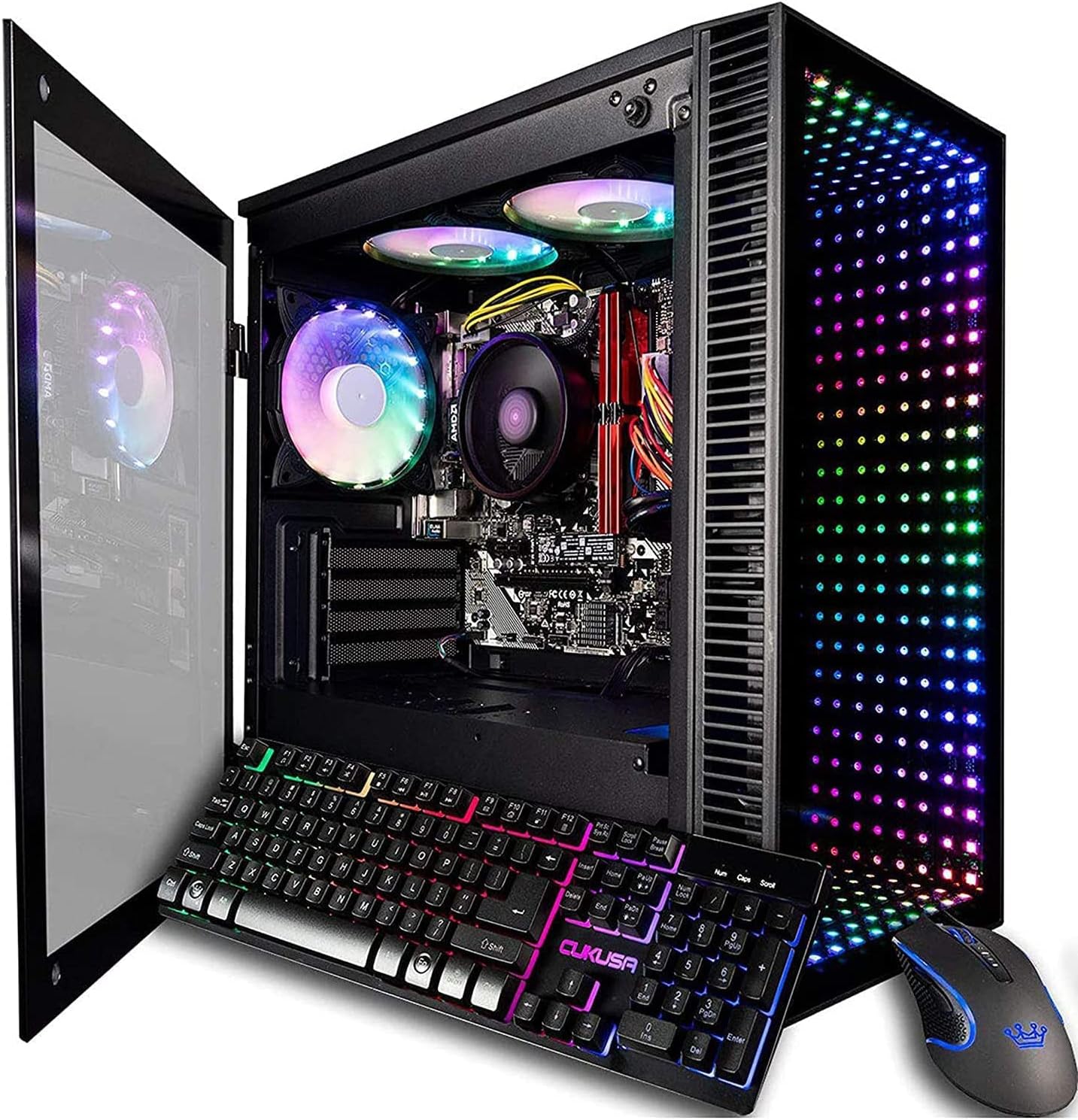 CUK Continuum Micro Gaming PC (No OS, AMD Ryzen 5 PRO 4650G with Radeon Graphics, 16GB RAM, 512GB NVMe SSD + 1TB HDD, 500W PSU, AC WiFi) Gamer Desktop Computer