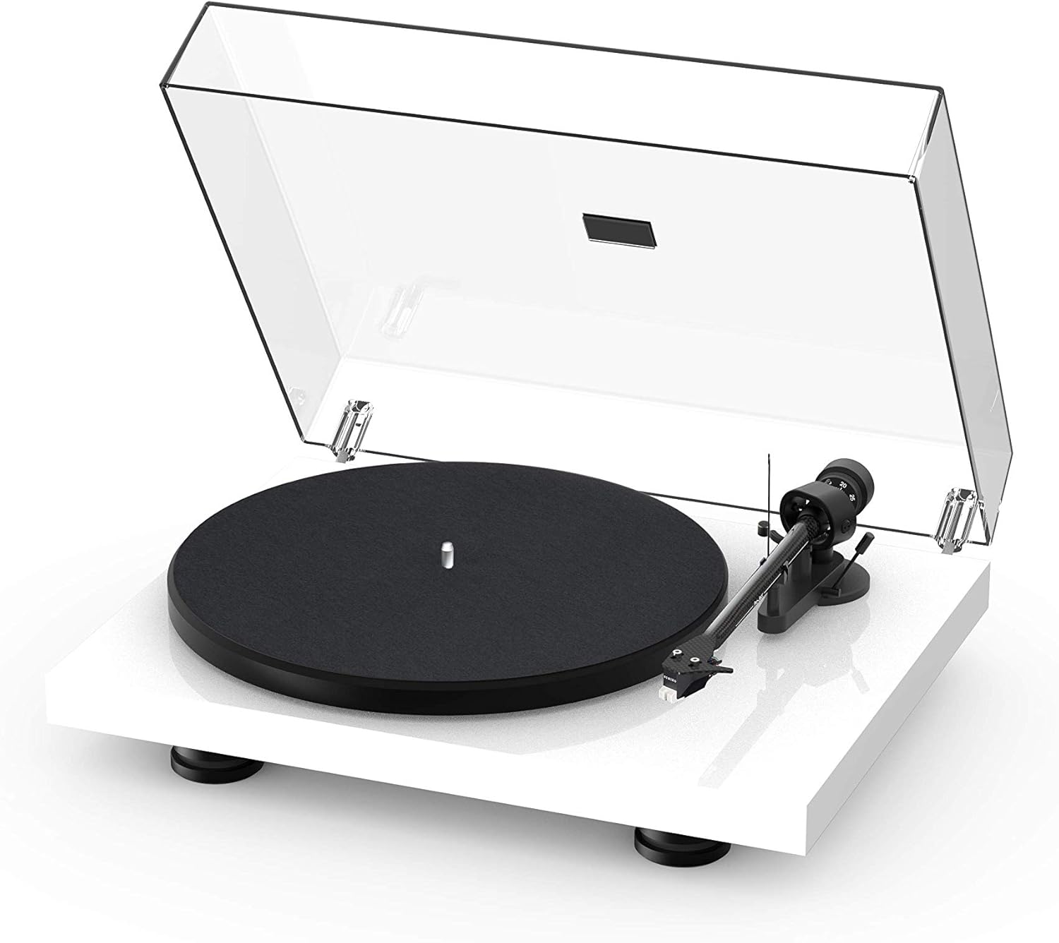 Pro-Ject Debut Carbon EVO, Audiophile Turntable with Carbon Fiber tonearm, Electronic Speed Selection and pre-Mounted Sumiko Rainier Phono Cartridge (High Gloss White)