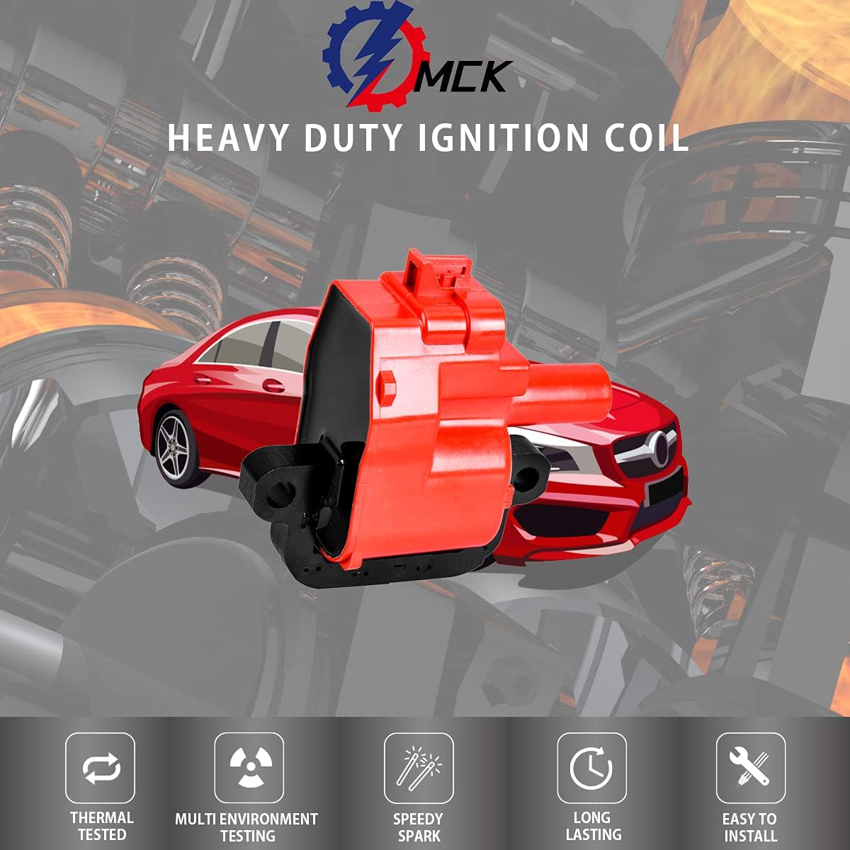 MCK 8pcs Racing Ignition Coil Pack Compatible With Cadillac Pontiac Chevrolet GMC CTS V Firebird Suburban Corvette Camaro GTO C3500 G3500 Express P30 2000 2001 2003 1997-2005 5.7L 8.1L 7.4L V8 UF192