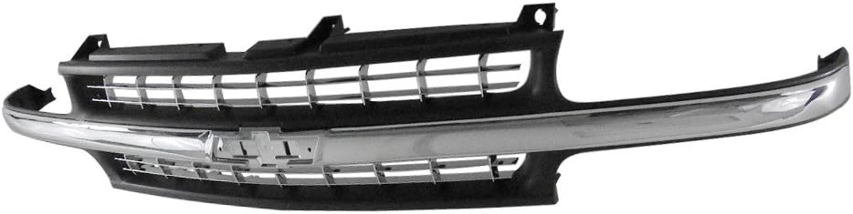 PERFIT LINER New Replacement Parts Front Chrome Black Grille Grill Compatible With CHEVROLET 1999-2002 Silverado 1500 Pickup Truck 2000-2006 Suburban Tahoe SUV GM1200424 15764313
