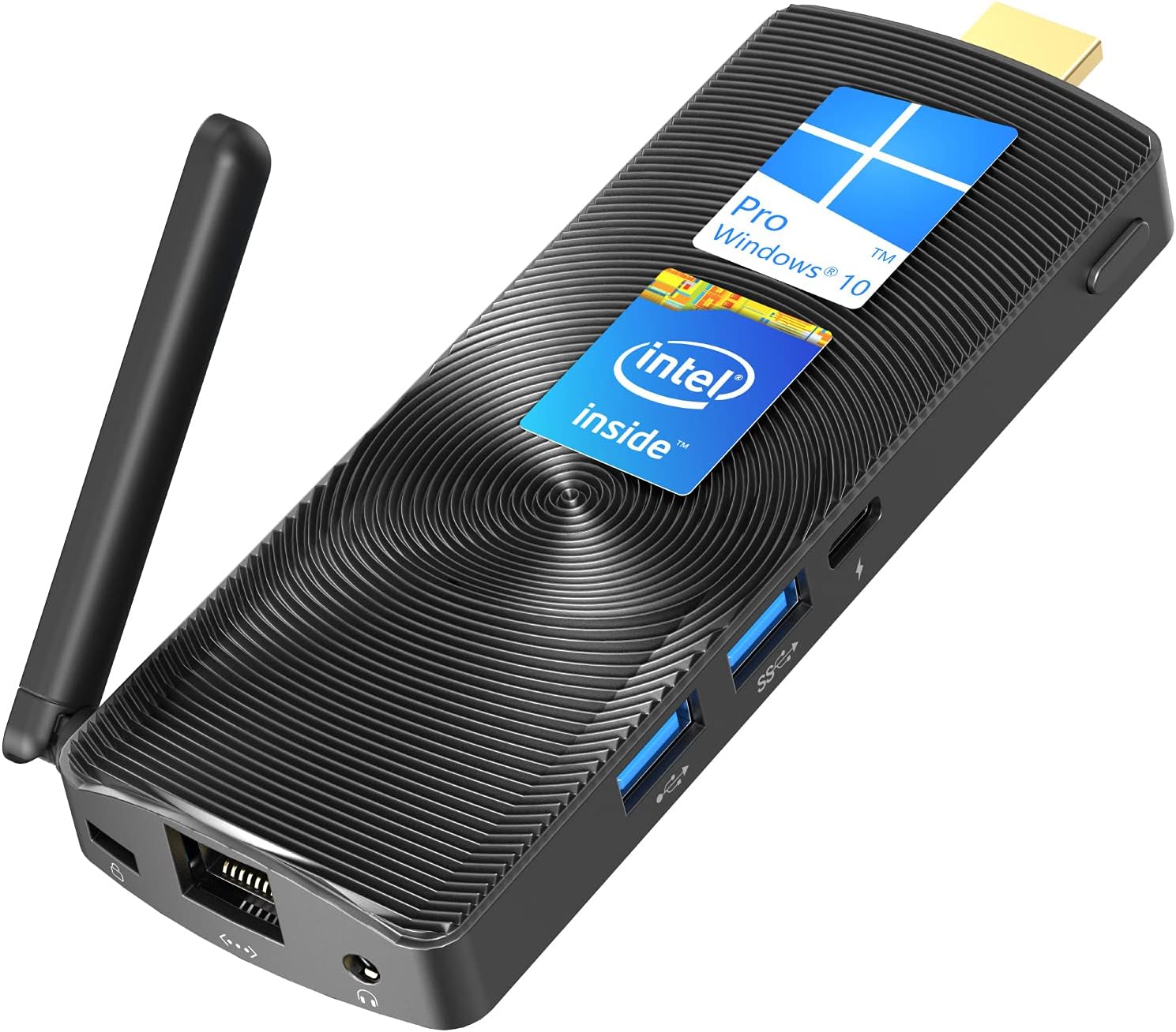 MeLE PCG02 Fanless Mini PC Stick Windows 11 Pro Celeron J4125 8G/128G Portable Computer Stick for Business & Home Video Support HDMI 4K 60Hz, BT4.2, 2.4G/5.0G Dual Band Wi-Fi, USB, Ethernet Port