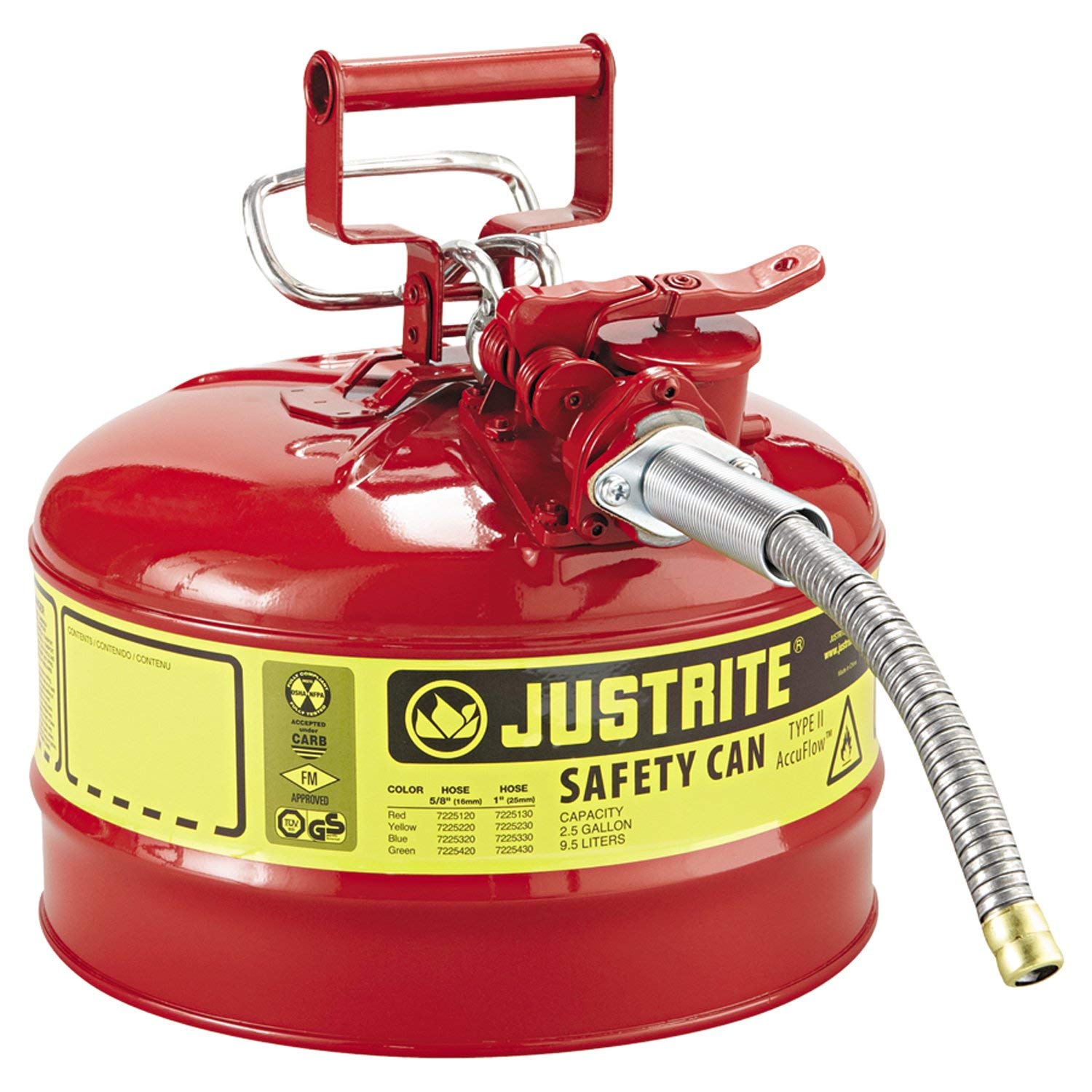 Justrite 7225120 AccuFlow 2.5 Gallon, 11.75