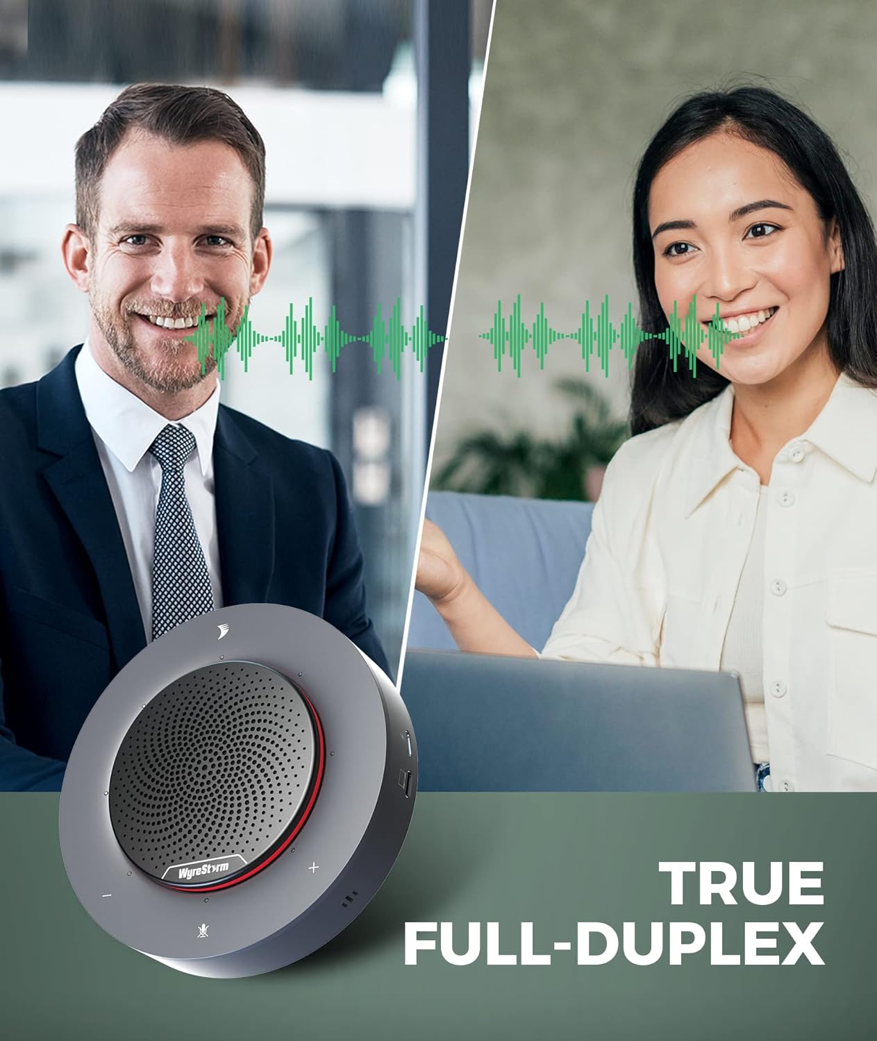 Conference Speaker, 4X Noise-canceling Mic, Enhanced 360° Voice Pickup, 4K@60Hz Video Resolution, AGC Voice Balance, Full-Duplex, with USB-C Docking Function Supply Power to PC