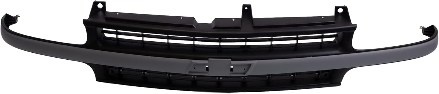 JustDrivably Replacement Parts Front Grille Grill With Argent Silver Center Cross Bar Black Insert&Shell Compatible With Chevrolet Silverado 1500 2500 1999-2002 Suburban 1500 2500 Tahoe 2000-2006 Fits GM1200425 15764314