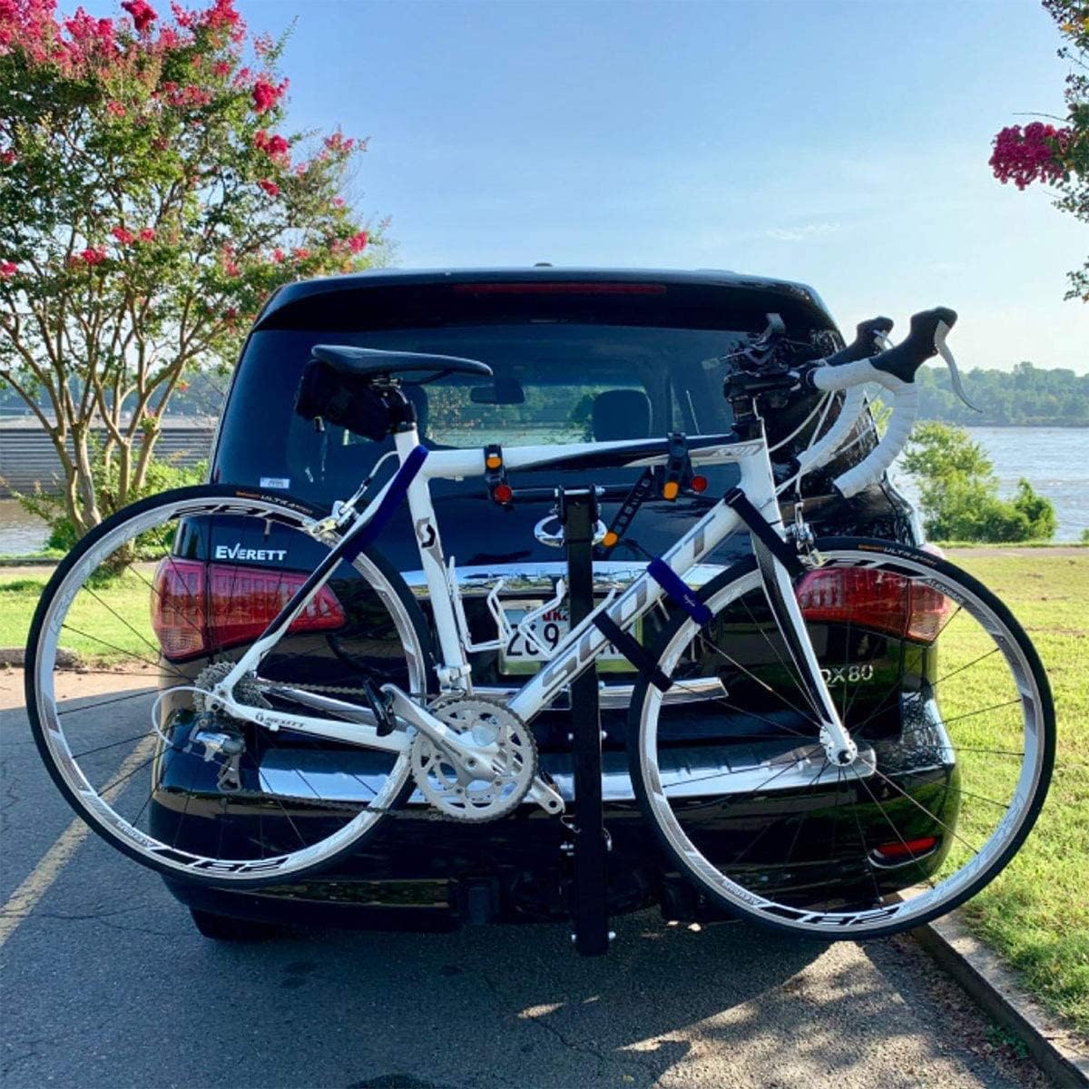 GUDE 4 Bike Rack for Car Hitch Mount 2'' Hitch Receiver Heavy Duty Bicycle Carrier Rack Hitch Swing Rack Hanging with Anti Sway Double Folding for Cars, SUVs, Vans, Minivans