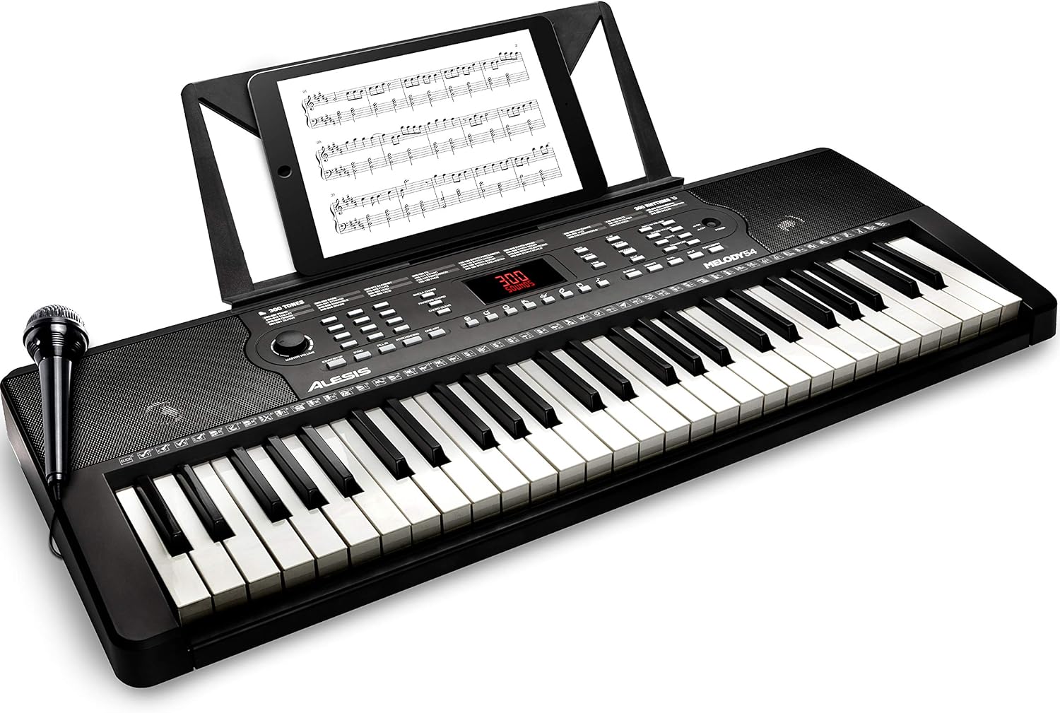 Alesis Melody 54 - Electric Keyboard Digital Piano with 54 Keys, Speakers, 300 Sounds, 300 Rhythms, 40 Songs, Microphone and Piano Lessons Pack of 2