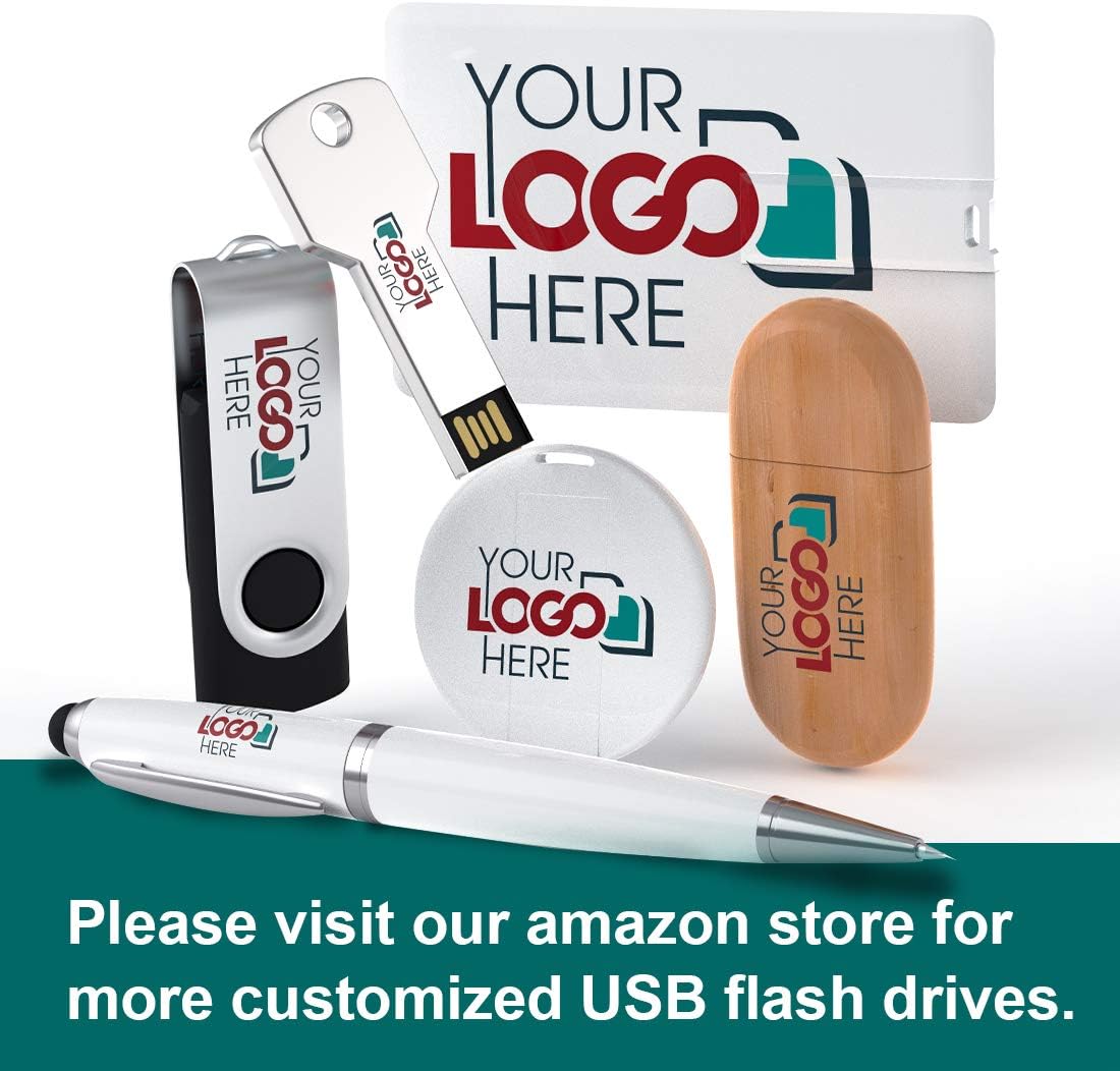 Possibox Custom Credit Card USB Flash Drive 128MB Imprinted with Your Logo - as Promotional Gift - Bulk - Customizable 100 Pack