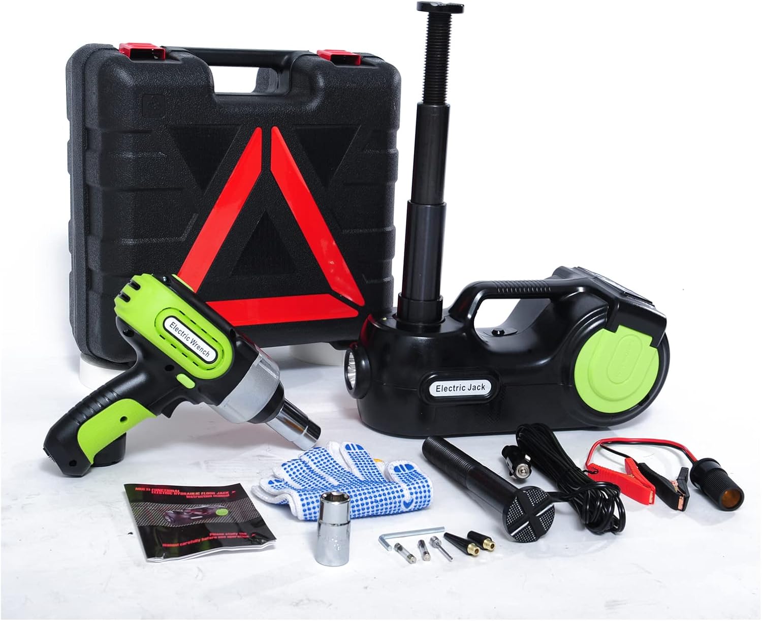 KINGCAV Electric Car Jack Kit , (10000lbs) 6.1-20.8'' 12V Car Lift Jack Impact Kit , Tire Repair Kit Hydraulic Car Jack Portable Car Tool Box for Vehicle Tire Change