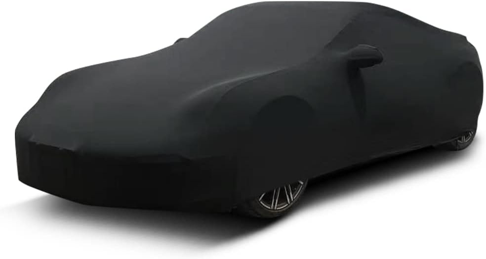 SLanguage Indoor Car Cover SUV Velvet Stretch Dust-Proof Protection Full Car Cover for Underground Garage, Car Show, Black 4.9-5.1m(fit SUV up to 200’’)