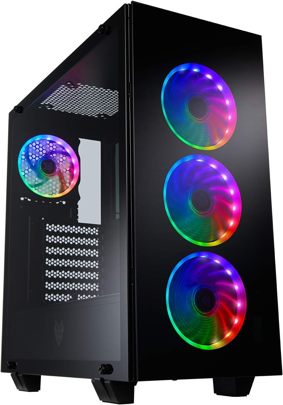 FSP ATX Mid Tower PC Computer Gaming Case with 3 Tempered Glass Panels and 4 ARGB Fans (CMT510 Plus) …