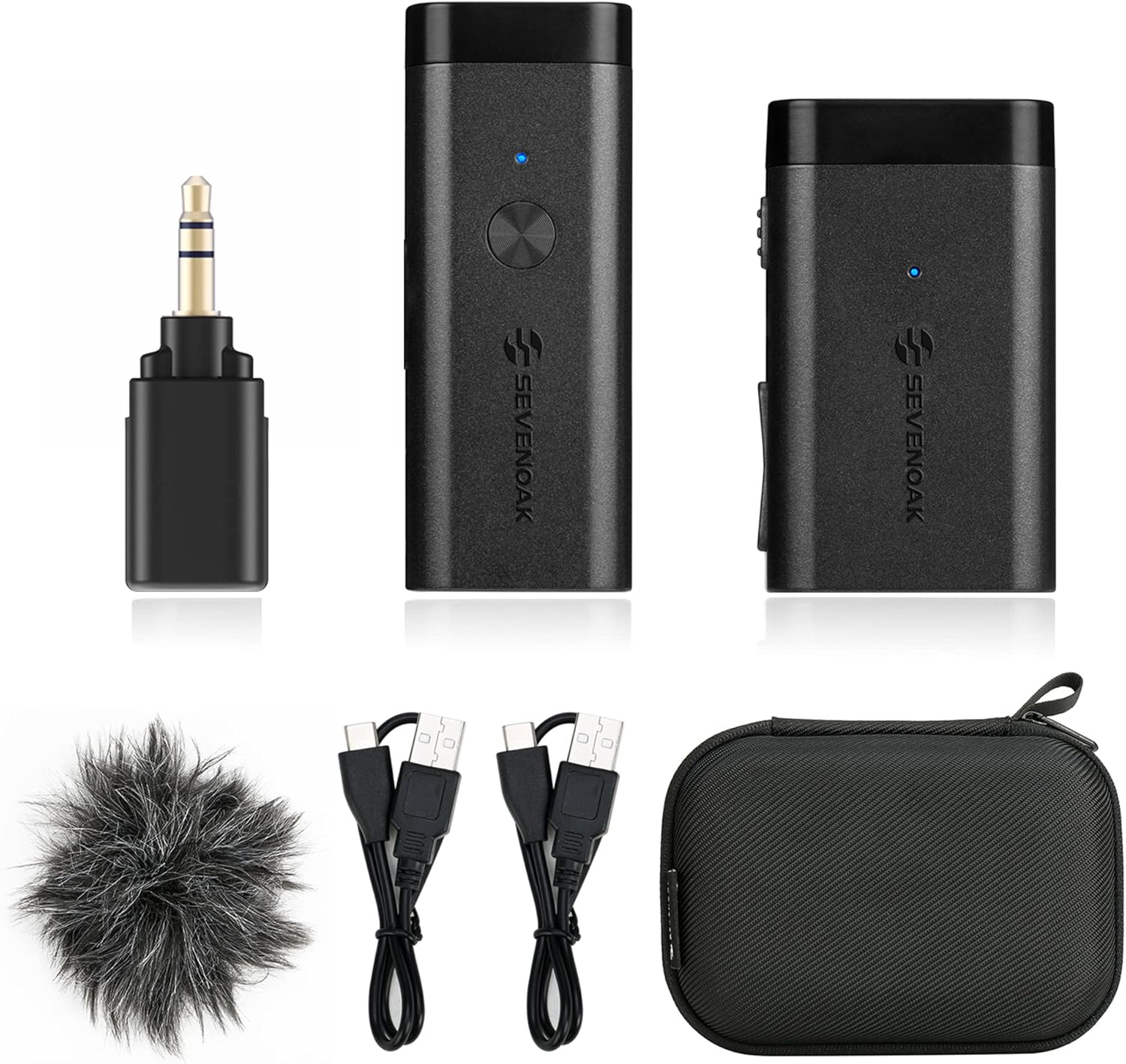 Wireless Lavalier Microphone for Camera Camcorder Sevenoak Plug-Play Wireless Mic with 3.5mm TRS Adapter Professional Noise Reduction Clip-on Mic for Video Recording Vlog Interview YouTube SKM-W1