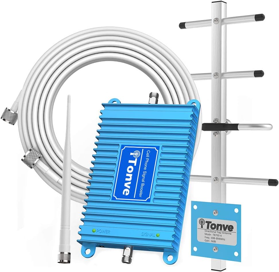 Cell Phone Signal Booster for AT&T 700MHz 4G LTE Band 12/17 Mobile Signal Repeater Amplifier Antenna Kits for Home and Office Improve 5G 4G LTE Data Rates, Supports Volte
