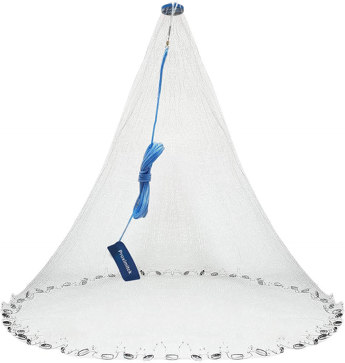 Proximitck American Saltwater Fishing Cast Nets, Premium Bait Trap Casting Net 4Ft 6Ft 8Ft 10Ft 12Ft Radius Size with Stainless Steel Round Weights, 3/8 in Mesh Size Pack of 2