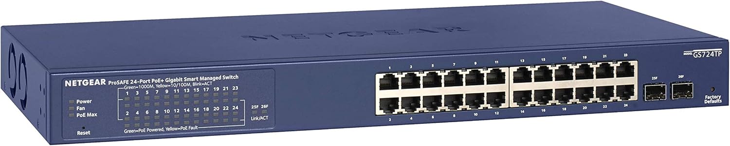 NETGEAR 8-Port PoE Gigabit Ethernet Smart Switch (GS110TP) - Managed with 8 x PoE+ @ 55W, 2 x 1G SFP, Desktop