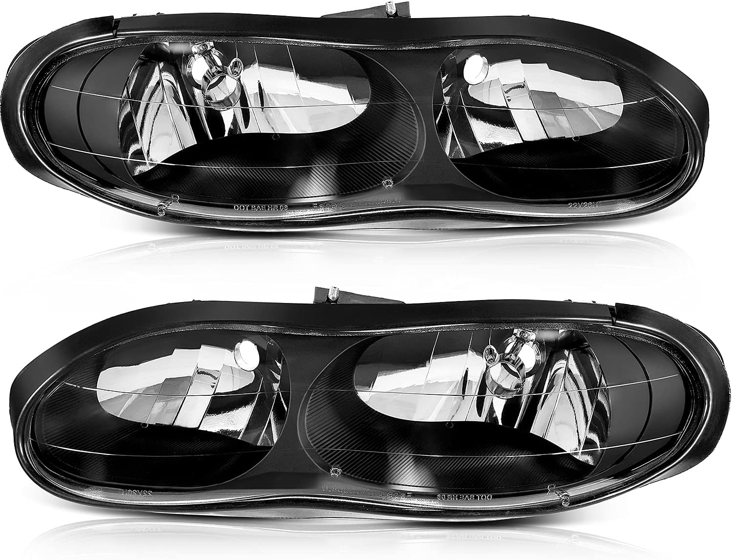 LSAILON Headlight Assembly Replacement Fit 1998-2002 For Chevrolet Camaro Chrome Housing Clear Lens