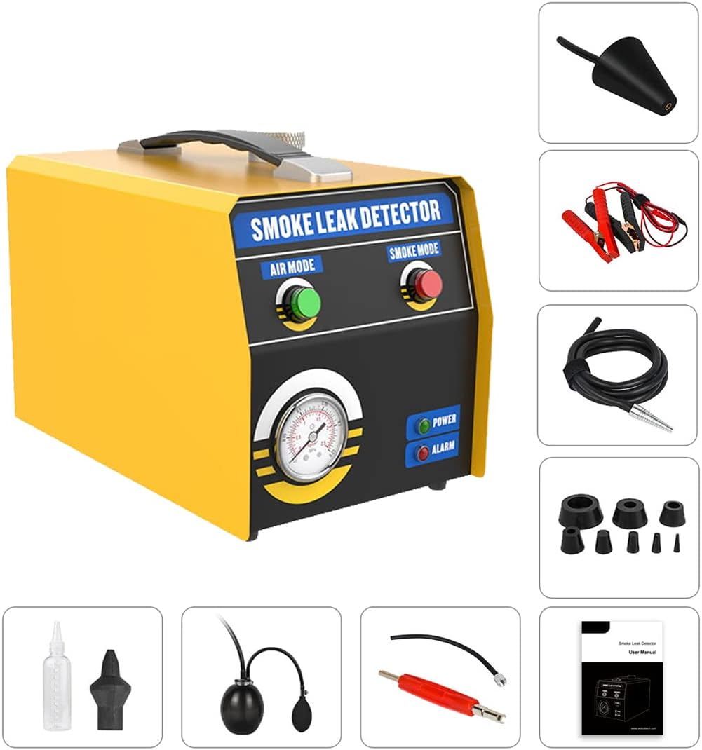 QPKING EVAP Smoke Leak Detector, 2 Mode Automotive Fuel Leakage Diagnostic Tester,Conduit Pipe System Leakage Tester,EVAP Leak Detector for 12V Vehicles