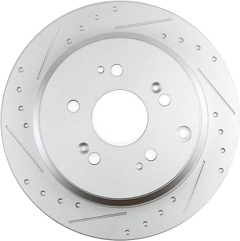 SCITOO Rear Brake Rotors,2pcs Drilled& Slotted Discs Brakes Kits fit for 2005 2006 2007 2008 2009 2010 for Honda Odyssey