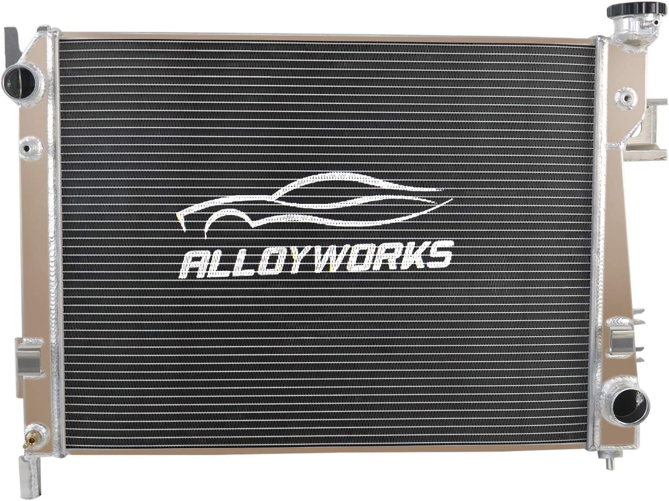 ALLOYWORKS Dodge Ram Radiator, 3 Row Full Aluminum Radiator For 2003-2009 Dodge Ram 1500 2500 3500 Pickup 4.7L 5.7L V6 V8 V10 USA