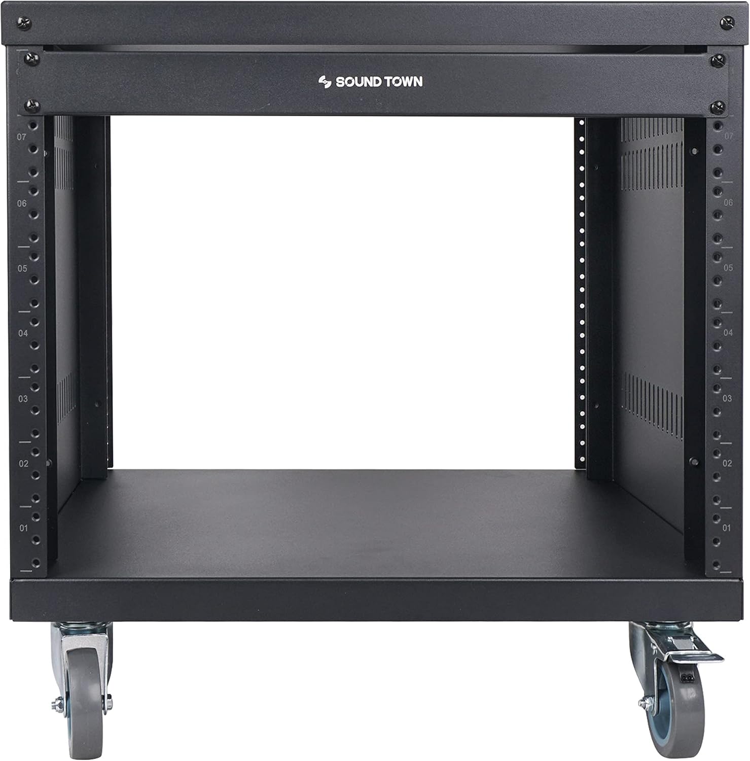 Sound Town 8U Universal Steel Rack, w/ 3