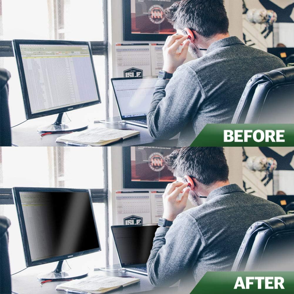 (BozaBoza) Easy On/Off Privacy Filter 17” Removable Acrylic (for 17” Universal Diagonally Measured 16 : 9/16 : 10 Aspect Ratio) Privacy Screen for Laptop, Notebook, Monitor Pack of 2