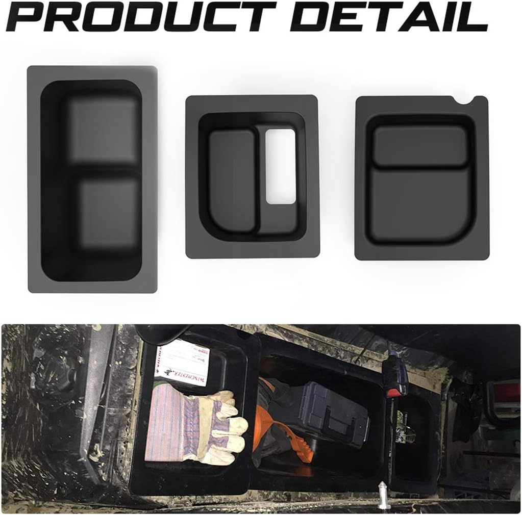 Kiwi Master Under Seat Storage Compatible for 2015-2021 Polaris Ranger 500/570 Mid-Size Organizer Tray Storage Box Bin Set (fits: PRO-FIT Cage Model, 50 inch Wide)