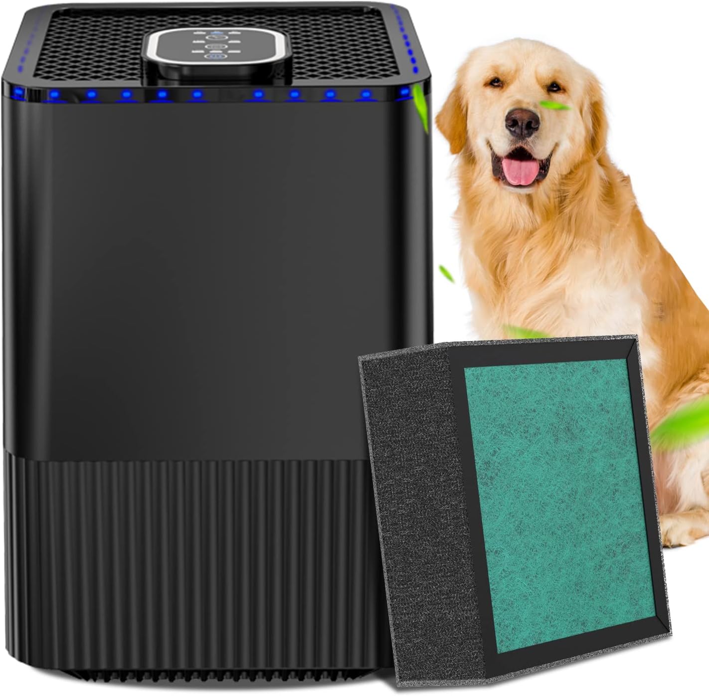 Pet Purifiers for Home, H13 TURE HEPA Air Purifiers for Home Large Room with 4 Stages Air Filtration & 4 Modes, Air Quality Display, Air Cleaners Remove Up to 99.97% Dust Pollen Smoke Dander Pack of 2