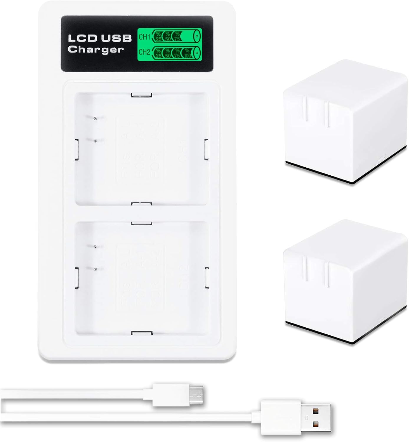 ZTHY 2-Pack Rechargeable Camera Battery Compatible with Arlo Pro/Arlo Pro 2 VMA4400 VMC4030 VMC4030P VMA4200, and Dual LCD USB Port Charger for Arlo Pro/Arlo Pro 2 /Arlo Security Light Battery 2440mAh Pack of 2