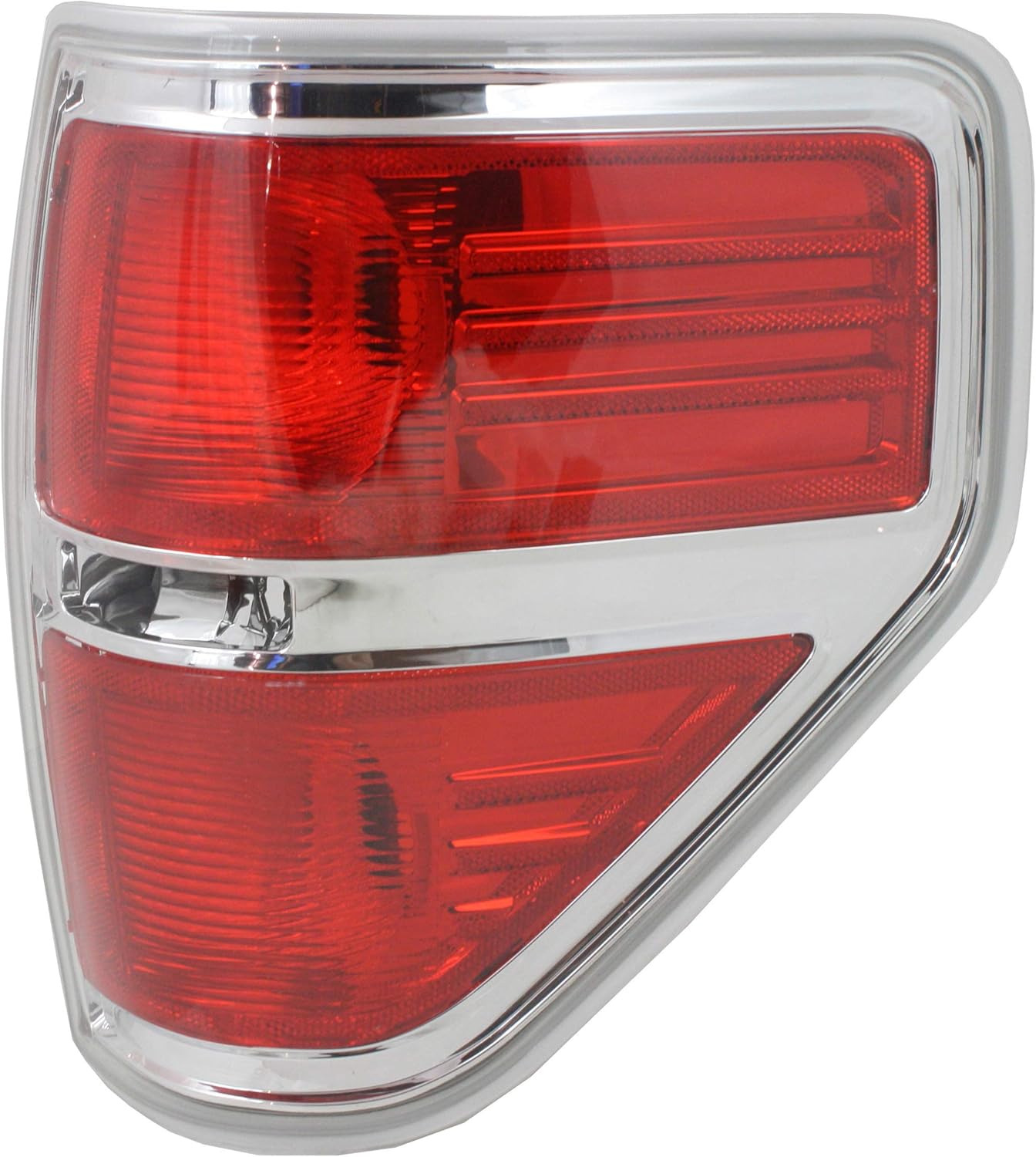 Evan-Fischer Tail Light Lens and Housing Compatible with 2009-2014 Ford F-150 Styleside Chrome trim CAPA Passenger Side Pack of 2