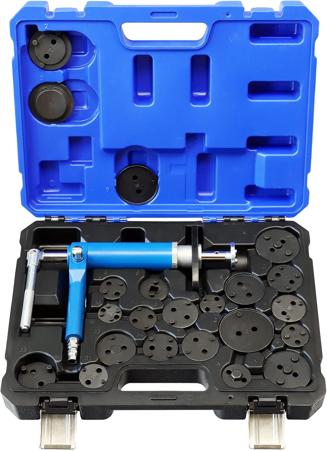 YSTOOL Pneumatic Brake Caliper Piston Wind Back Compression Spreading Tool 23PCS Kit Rewind Spreader Air Tool Set to Repair Brake Pad Change Brake Pump for Cars Trucks Pack of 2