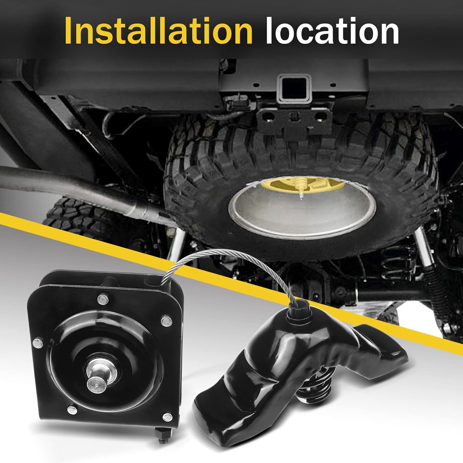 A-Premium Spare Tire Hoist Carrier Wheel Winch Compatible with Dodge Ram 1500 1994-2001 Ram 2500 Ram 3500 1994-2002 Truck 52058707 Pack of 2