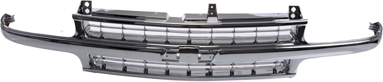 CarPartsDepot Front Chrome Grille Assembly Grill Insert Compatible For 2000-2006 CHEVY 1500 2500 Suburban Tahoe Pickup SUV PERFORMANCE GM1200478