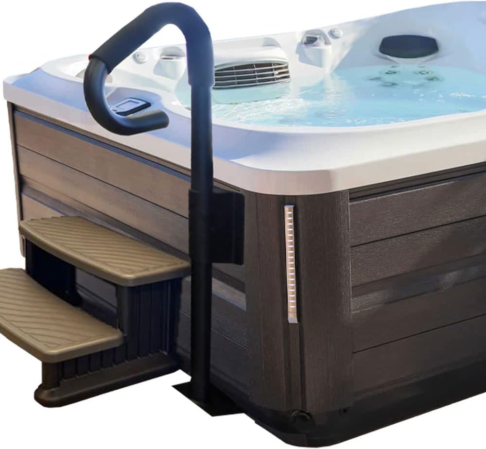 Puri Tech Hot Tub Spa Handrail with Undermount Base - Black